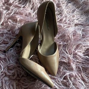 Beige high heels
